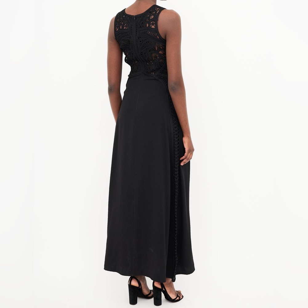 🌸$685 Maje Black Crochet Knit Maxi Dress US 6–8 (Size 3 EU)🌸